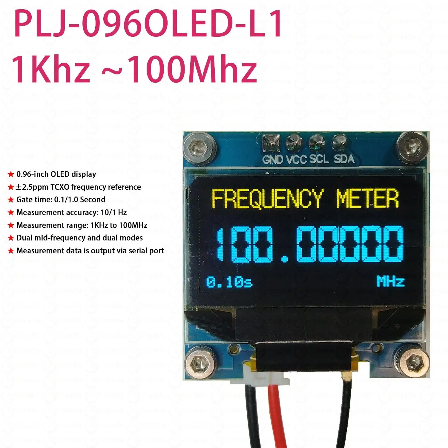 1kHz To 100MHz Ham Radio Frequency Meter OLED Display High-Precision Counter Measurement For RF HF/VHF Transceiver Analysis
