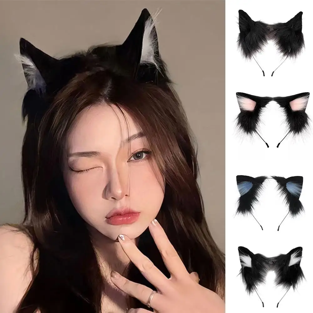 

Plush Animal Cat Ear Cosplay Headband For Women Girls Faux Fur Hair Hoop Christmas Halloween Anime Hairband Hair Accessories