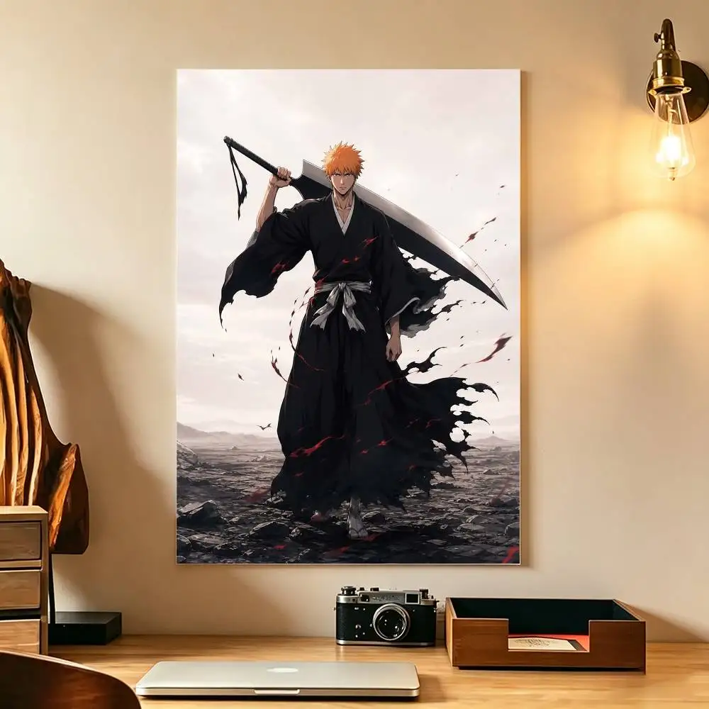 Anime B-BLEACH Ichigo Kurosaki Poster High Quality Dorm Living Room Aesthetic Wall Decoration Painting Stickers Gift