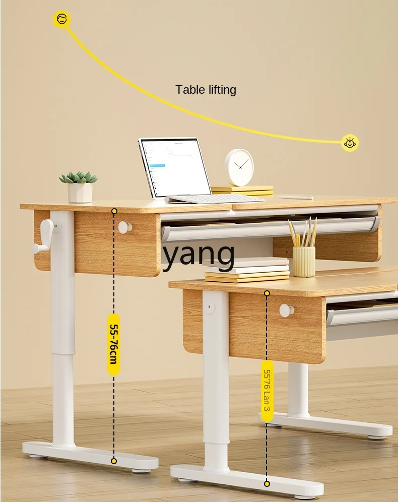 CX Children's Lifting and Tilting Desk Household Solid Wood Study Table