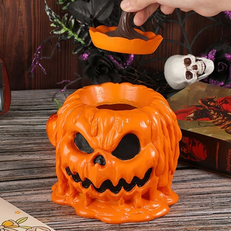 

Pumpkin Head Halloween Candy Bowl Resin Crafts Ornaments Chinese Style Minimalist Home Decoration Ornaments