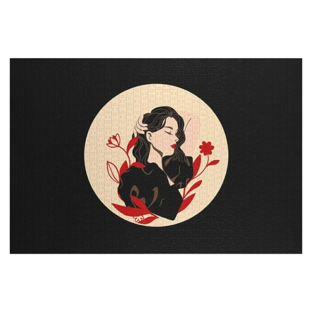 

Aesthetic Girl Black Hair Jigsaw Puzzle Customized Photo Custom Wooden Name For Children Customizable Child Gift Puzzle