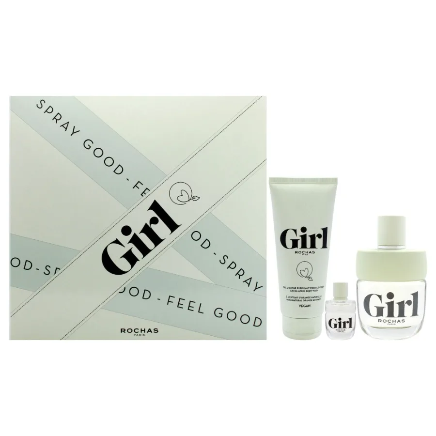

Rochas Girl by Rochas for Women 3 Pc Gift Set 3.3oz EDT Spray 3.3oz Body Wash 0.15oz EDT Spray