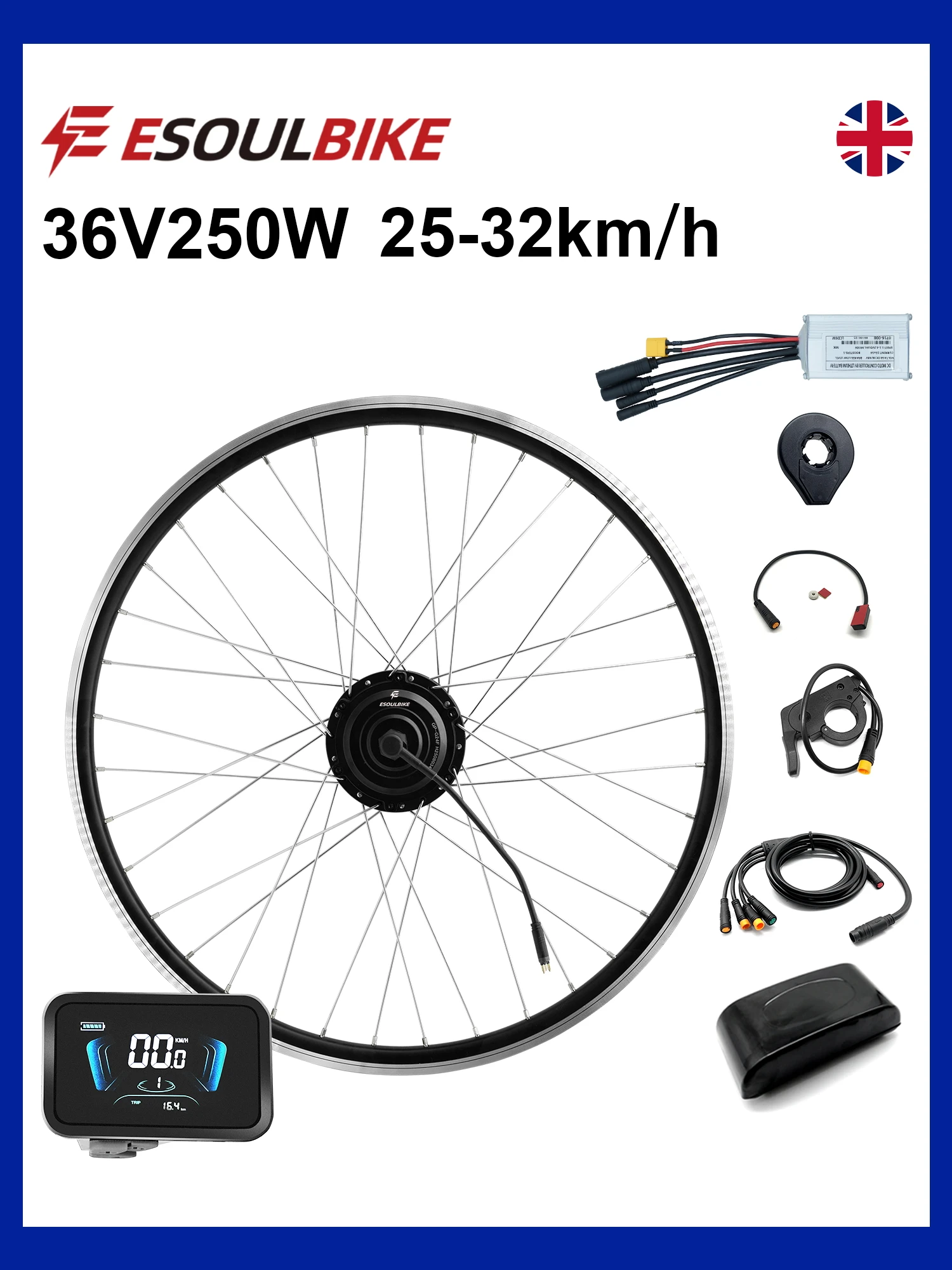 AliExpress ESOULBIKE eBike Kit Wheel Hub Motor 36V 250W Front Electric Bike Kits 61F colorful display  26" 28" 29" 700C For eCity