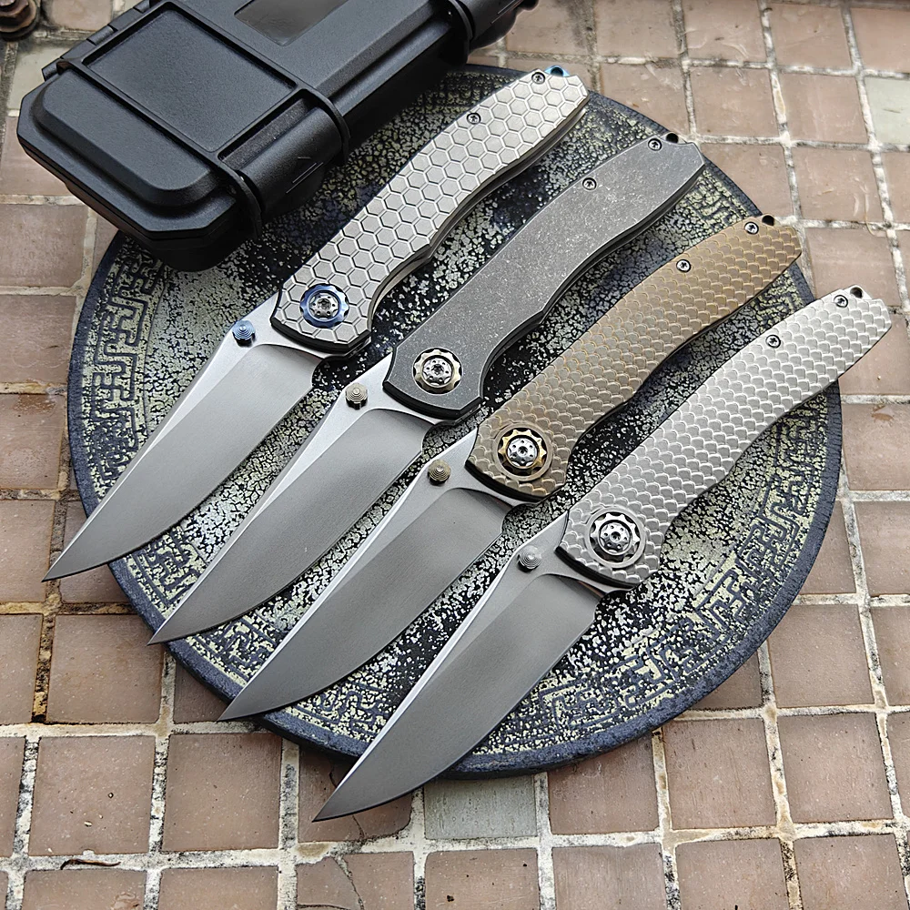 JUFULE 2025 DUK Titan Griff Echt 60 + HRC 154 CM Stahl Keramik Lager Tasche EDC Werkzeug Camping Küche Outdoor faltende Messer