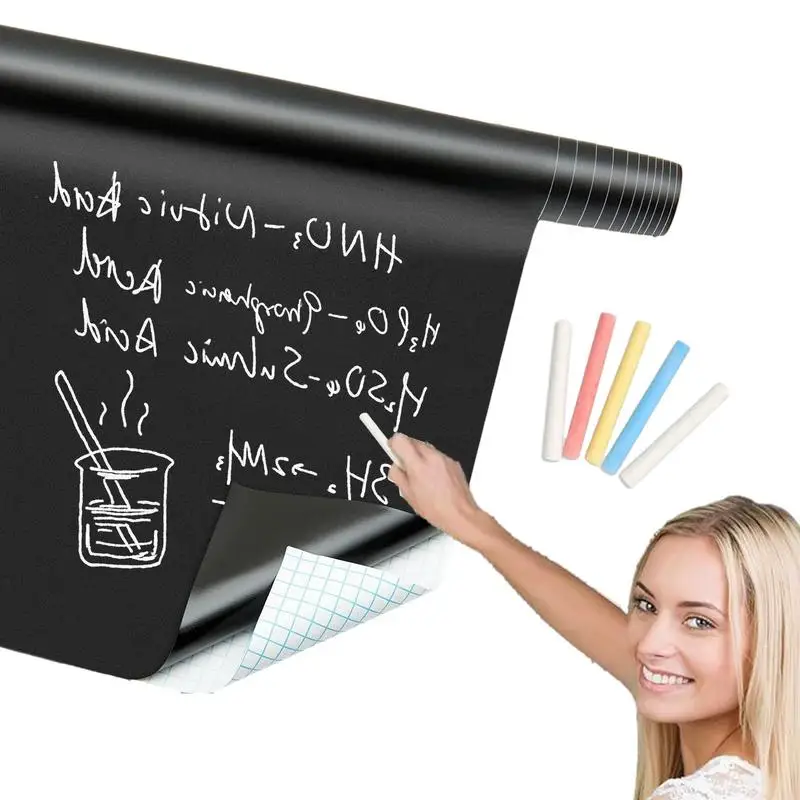 Pegatina grande de pizarra negra, papel tapiz para pared, autoadhesivo, tablero de tiza, pegatina de pared para exhibición de aula