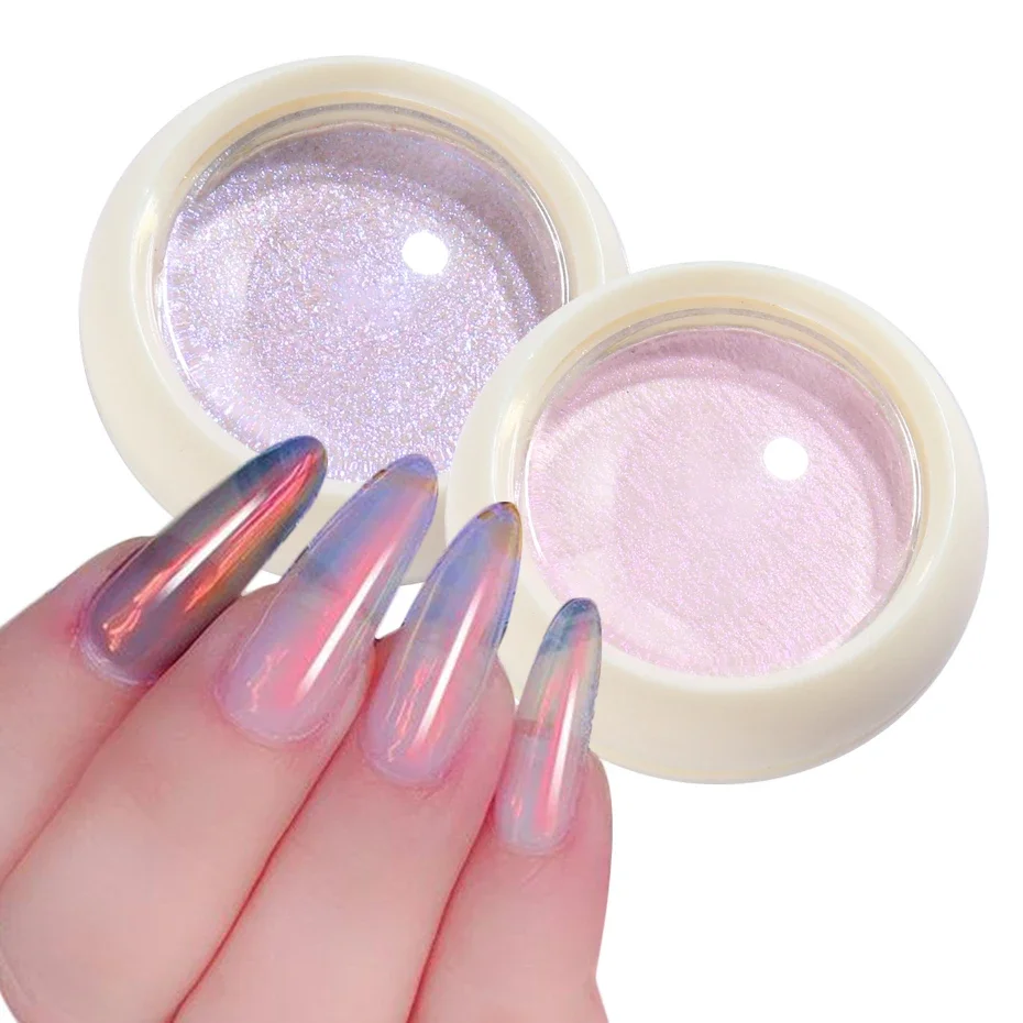 Solid Aurora Shell Nail Powder Pigment Blue Purple Mermaid Glitter Dust Holographic Manicure Nail Art Decoration