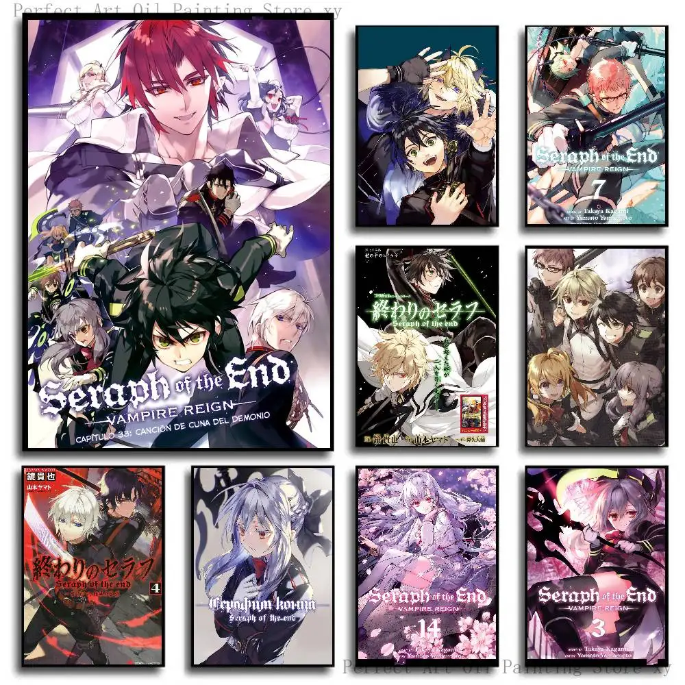 Anime Seraph Of The End Posters Living Room Bar Cafe Quality Canvas Vintage Style Comics Painting Art Home Wall Decor Picture