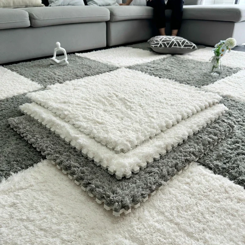Dense cake velvet splicing carpet foam floor mat room bedroom large bedside blanket plush 60 * 60cm