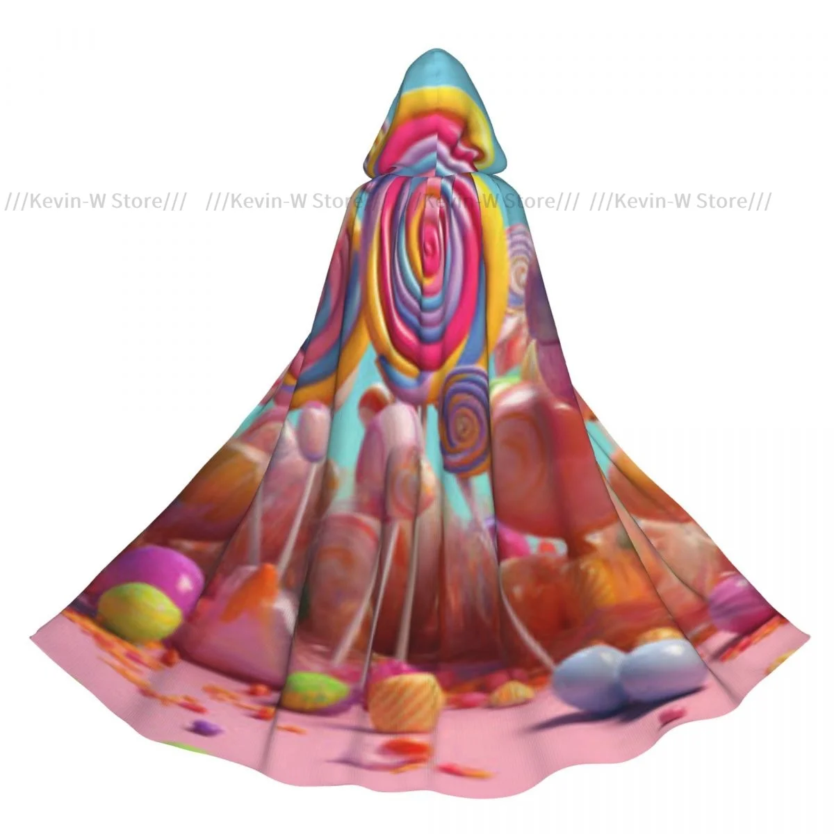 Unisex Witch Party Reversible Con Capucha Adulto Vampiros Capa Caramelo Dulce Piruleta Fantasía