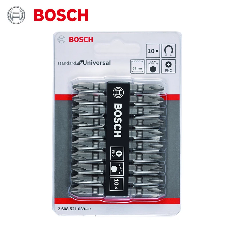 Bosch 2608521039 65mm Double Ended Bit Set PH2 Pack of 10 Electric Screwdriver Drill Bits