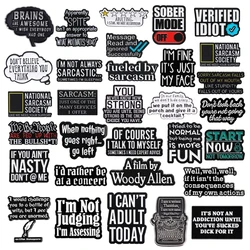 Interesting Phrase Enamel Pins Funny Sarcastic Pun Brooches Backpack Lapel Badge Suit Collar Accessories Jewelry Gift for Friend