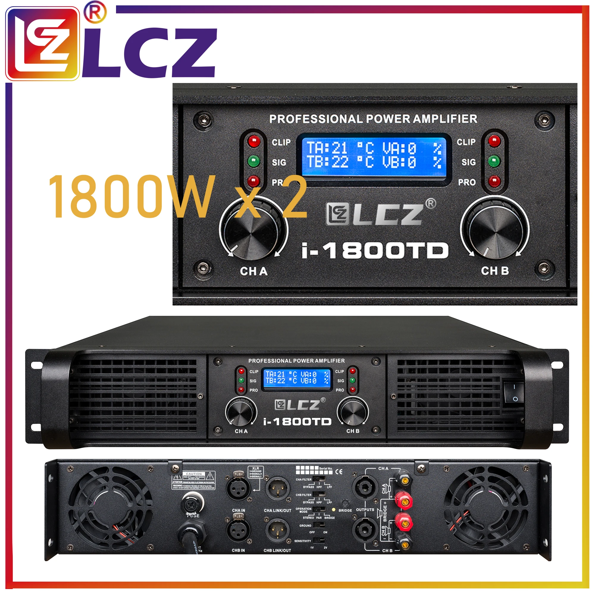 LCZ I-1800xs Stereo Sound Power Amplifier Stage Professional 2 x1800watt per Subswoofer Amp amplificatore Line Array potenti amplificatori