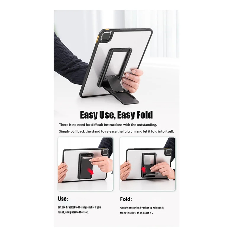 Classic-Universal Tablet Stand Foldable Storage Sticky Tablet Bracket For Desktop E-Reader Bracket Tablet Holder Dark