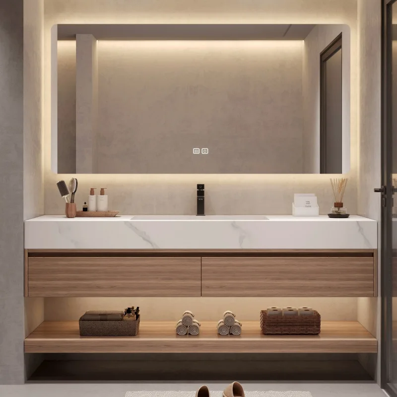 

Slate ceramic seamless integrated basin bathroom cabinet combination bathroom sink washbasin washbasin