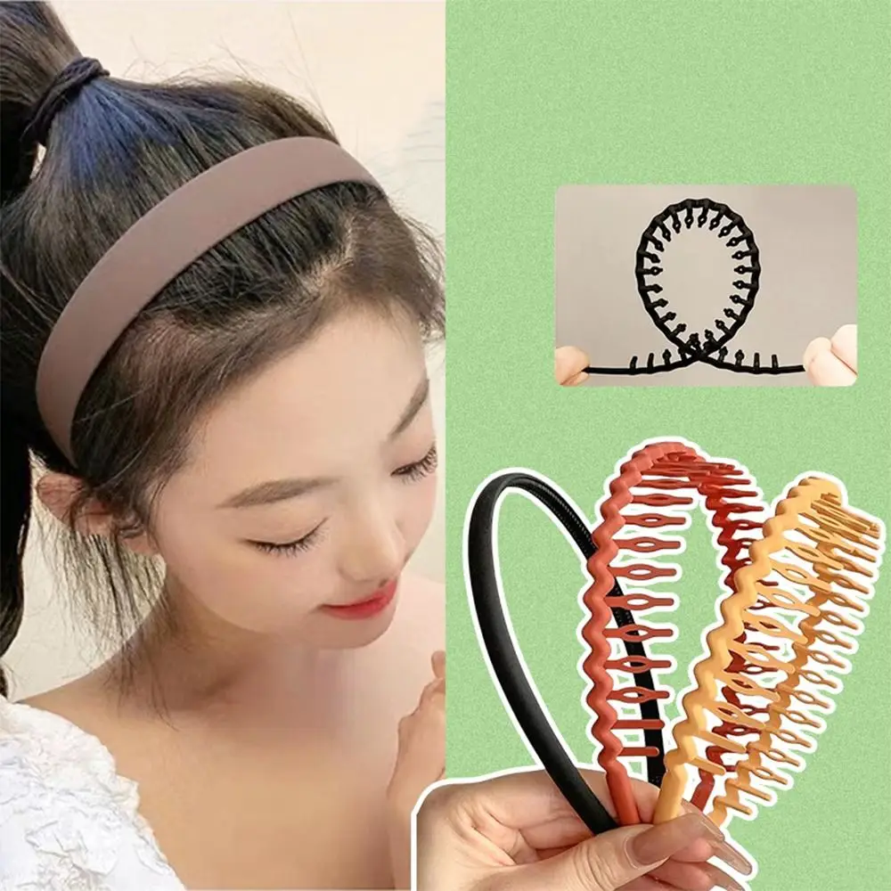 Accesorios para el cabello de 8 piezas, bandas para la cabeza con dientes antideslizantes ondulados, conjunto de diademas para peinarse, juego de aros para el cabello