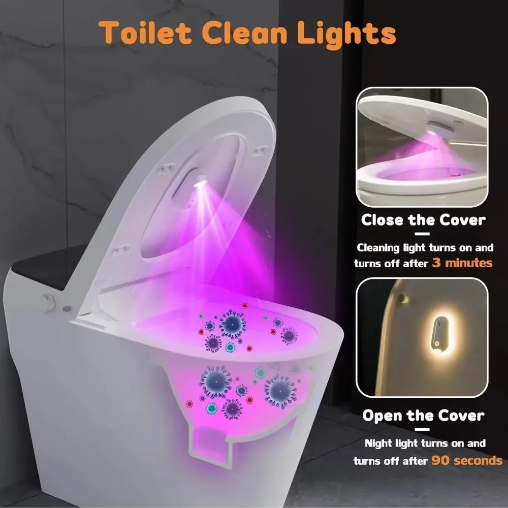 New 8 Color Changing Toilet Night Light Waterproof Motion Sensor Motion Sensor Light 2in1 RGB Light Toilet Bowl