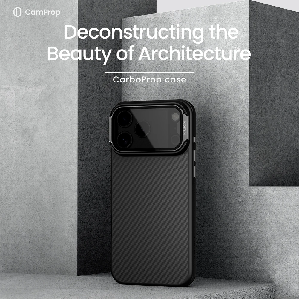 

For iPhone 17 Pro Max / 17 Pro case CarboProp Fiber Magnetic Adapt Translucent Black Camera Cover Lens Back Cover Protection