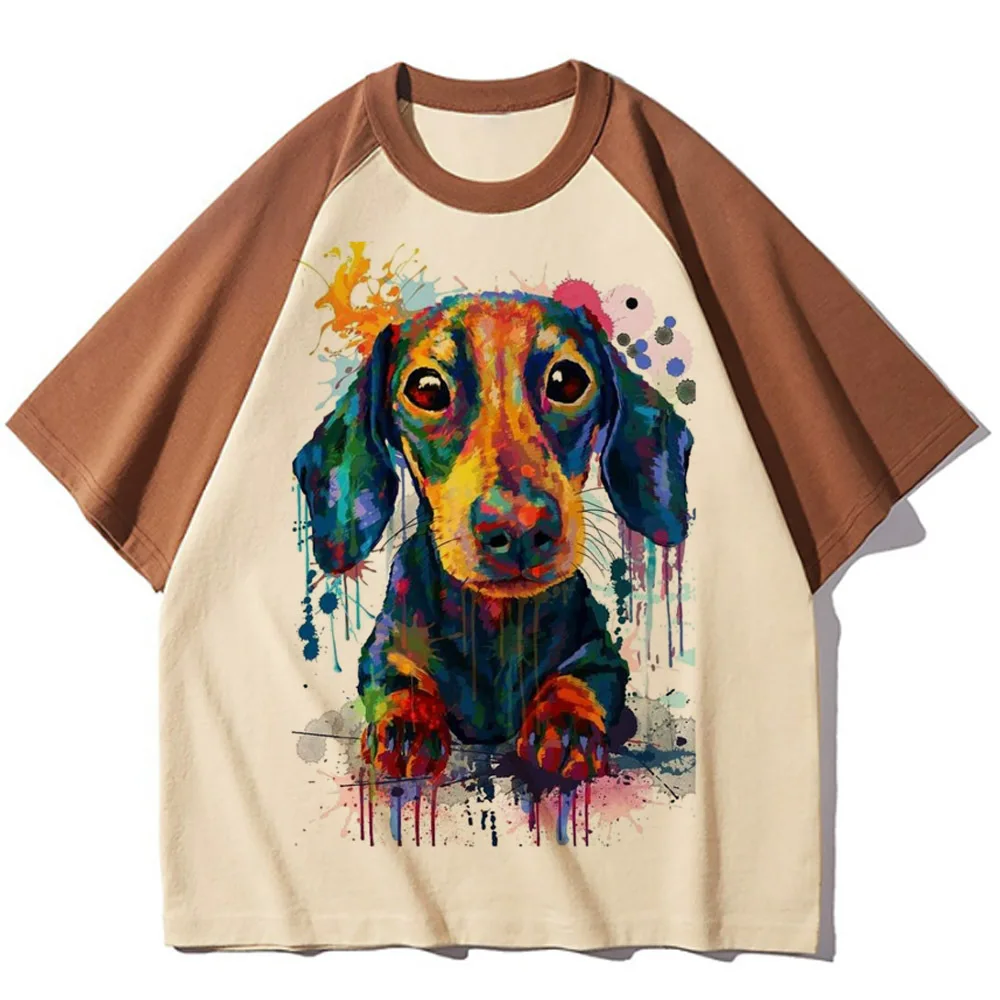 Dachshund t shirt women streetwear hip hop University Pop Culture Gothic top tees Comfortable Vintage Trendy Classic Colorful