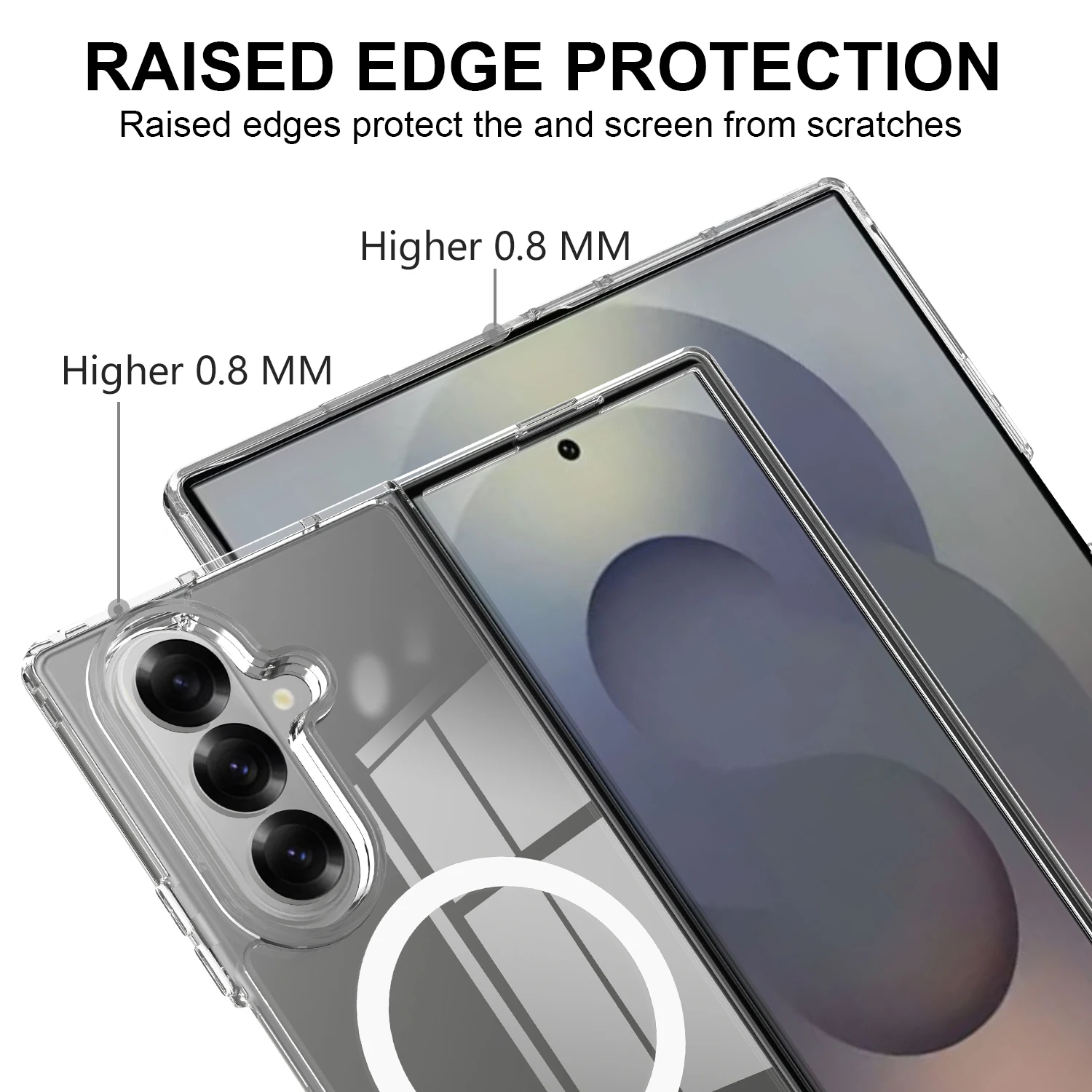 Case For Samsung Galaxy Z Fold 8 Ultra Magnetic Shockproof Transparent Hard PC + Soft TPU Folding Clear Ultra-thin Cover