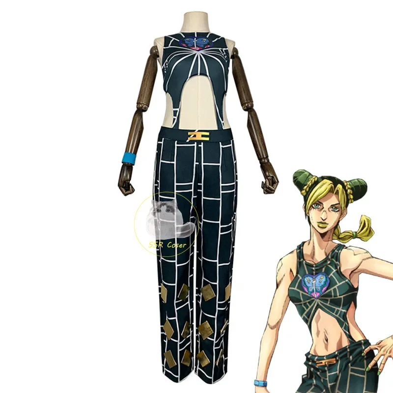 Disfraz de Cosplay de Anime Jolyne Cujoh, JoJos Bizarre Adventure, uniforme de Stone Ocean Jolyne Cujoh, ropa de fiesta de Halloween para niña