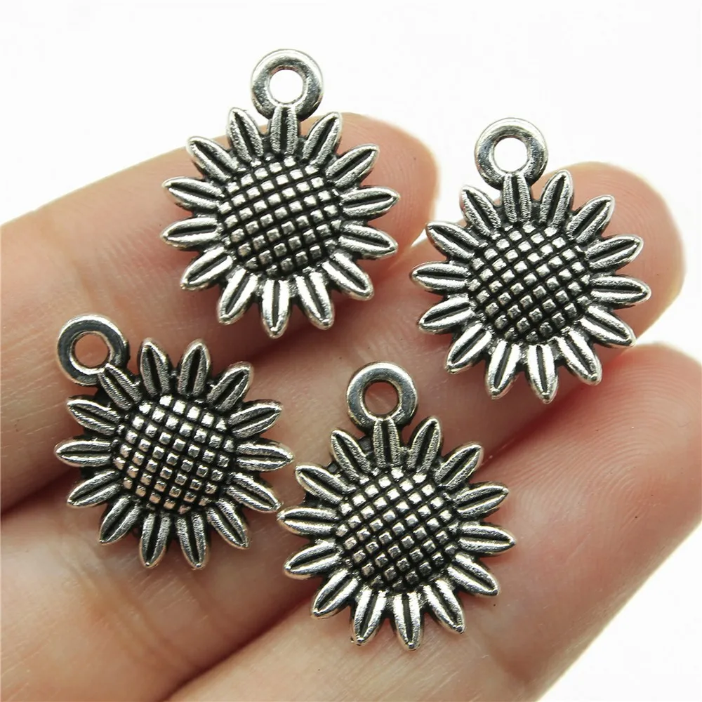 20pcs Sunflower Charms For Jewelry Making Pendants Antique Jewelry Making DIY Handmade Craft Pendant