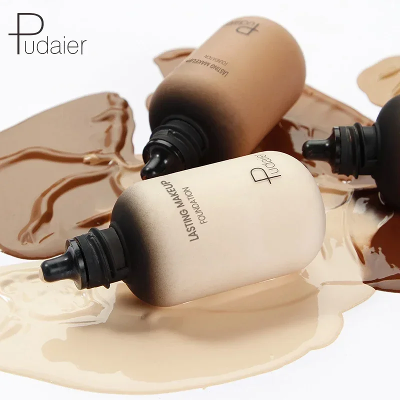 Pudaier 40ml Matte Make up Foundation Concealing Skin Tone Dark Black Corrector foundation for brown skin corrector maquillaje