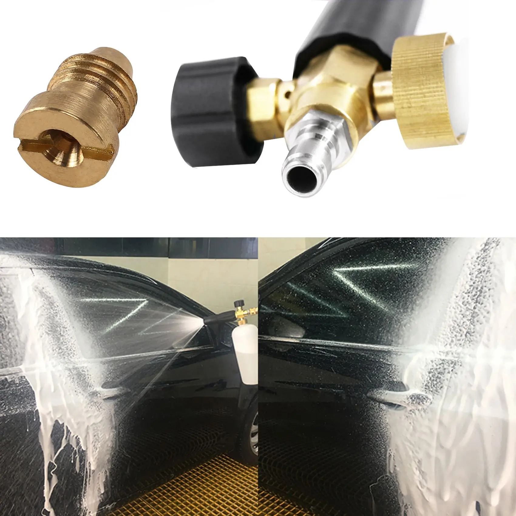 【~ NEW N21R】4 Pieces Foam Cannon Orifice Nozzle Tips and 10 Pieces Foam Maker, Universal 1.1 mm Thread Nozzle and Mesh Filter