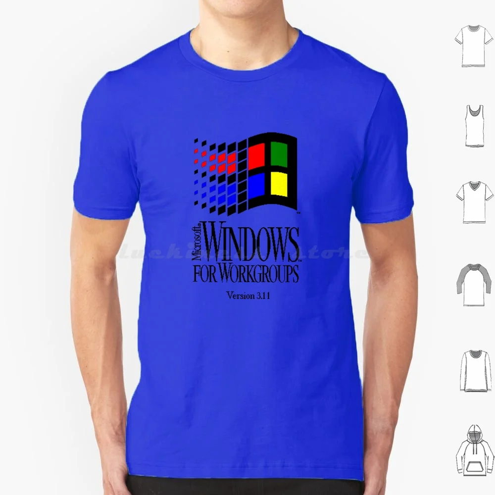 Windows 3.11 T Shirt 6xl Cotton Cool Tee Computer 80s Windows 3 11