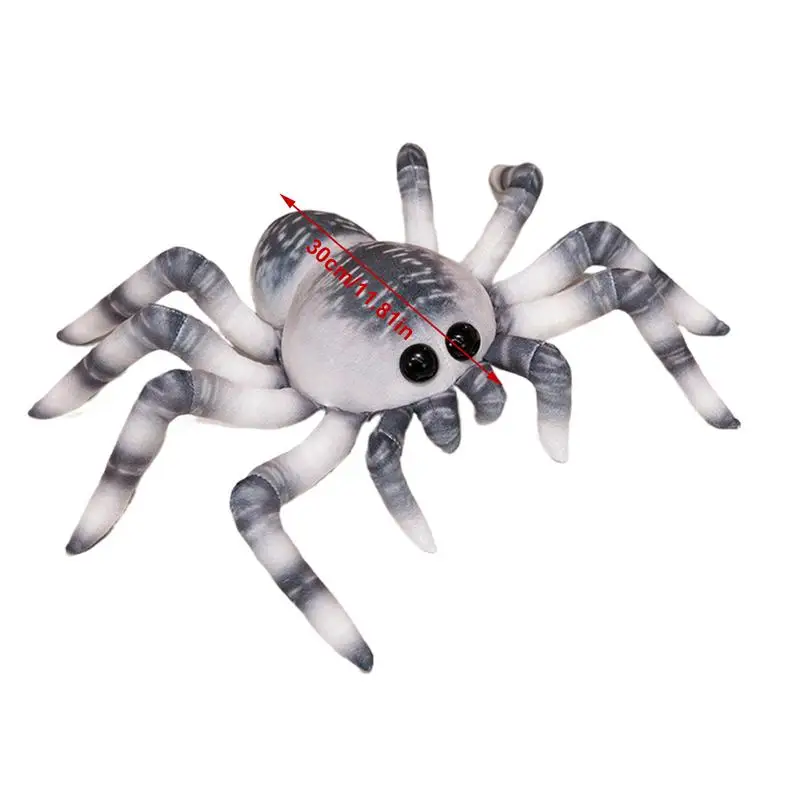 ตุ๊กตาแมงมุมตุ๊กตา 11 นิ้วตุ๊กตาสัตว์แมงมุมตุ๊กตา Furry Spider Pranks Spoof Stuff ของเล่น Playtime Plush ของเล่นตกแต่งบ้านสําหรับ