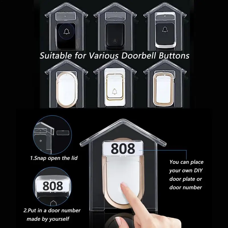 Ring Doorbell Protector House Shape Transparent Rain Cover Universal Protector For Visual Doorbells Cameras Weather Proof