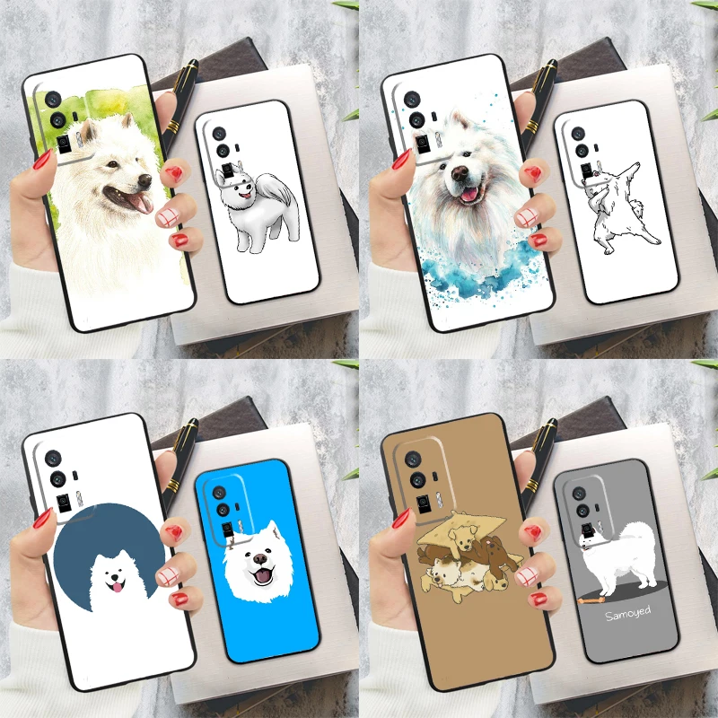 Cartoon Samoyed Dog Case For Xiaomi 13T 14T Pro 12T 11T 13 14 Ultra POCO X6 Pro M6 X3 X5 M5s F3 F5 F6 Cover