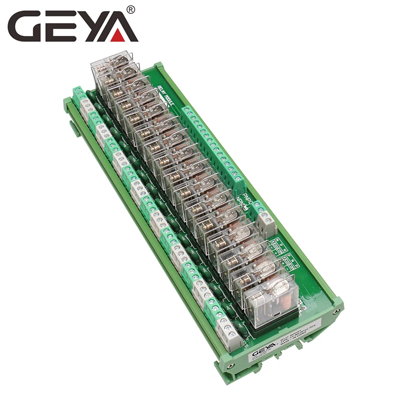 GEYA NG2R 16 Channel Relay Board 1NO 1NC Din Rail Relay Module Original Relay Plug