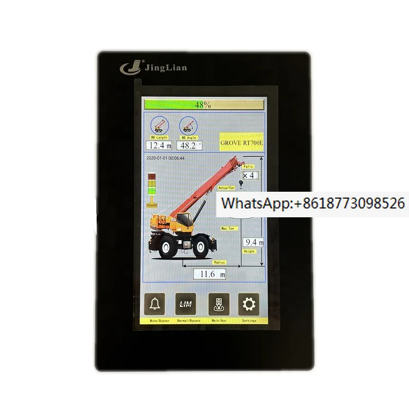 JL-5000 touch screen safety load indicator installed on telescopic crane rough terrain crane mobile crane wind speed