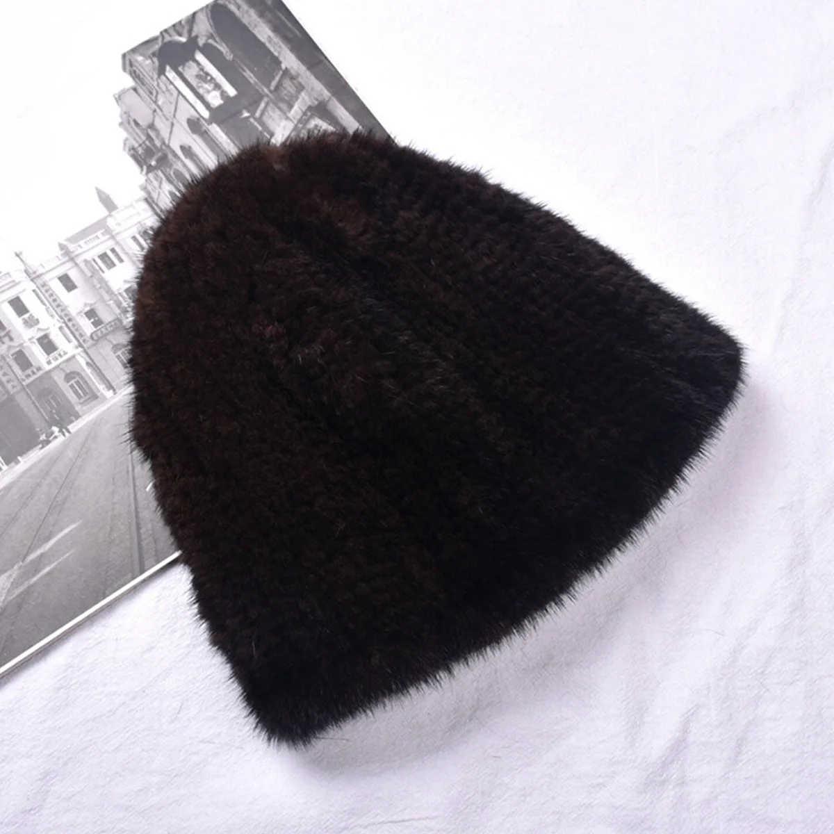 

Новая русская шапка из натурального норкового меха, теплая шапка-бини, уличный головной убор, дорожные лыжи, натуральные зимние аксессуары, натуральный мех норки