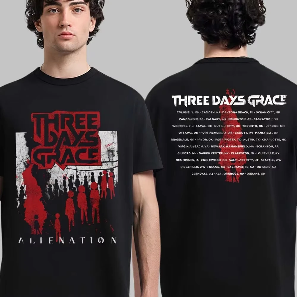تي شيرت ثلاث أيام Grace Alienation 2025 Tour Merch ذو وجهين #1