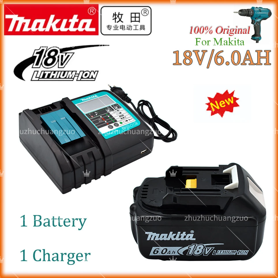 

100% Original Makita 6.0Ah 18V Li-ion Battery Charger DC18RF BL1840 BL1830 BL1430BL1440 DC18RC Charging Tool With USB Port