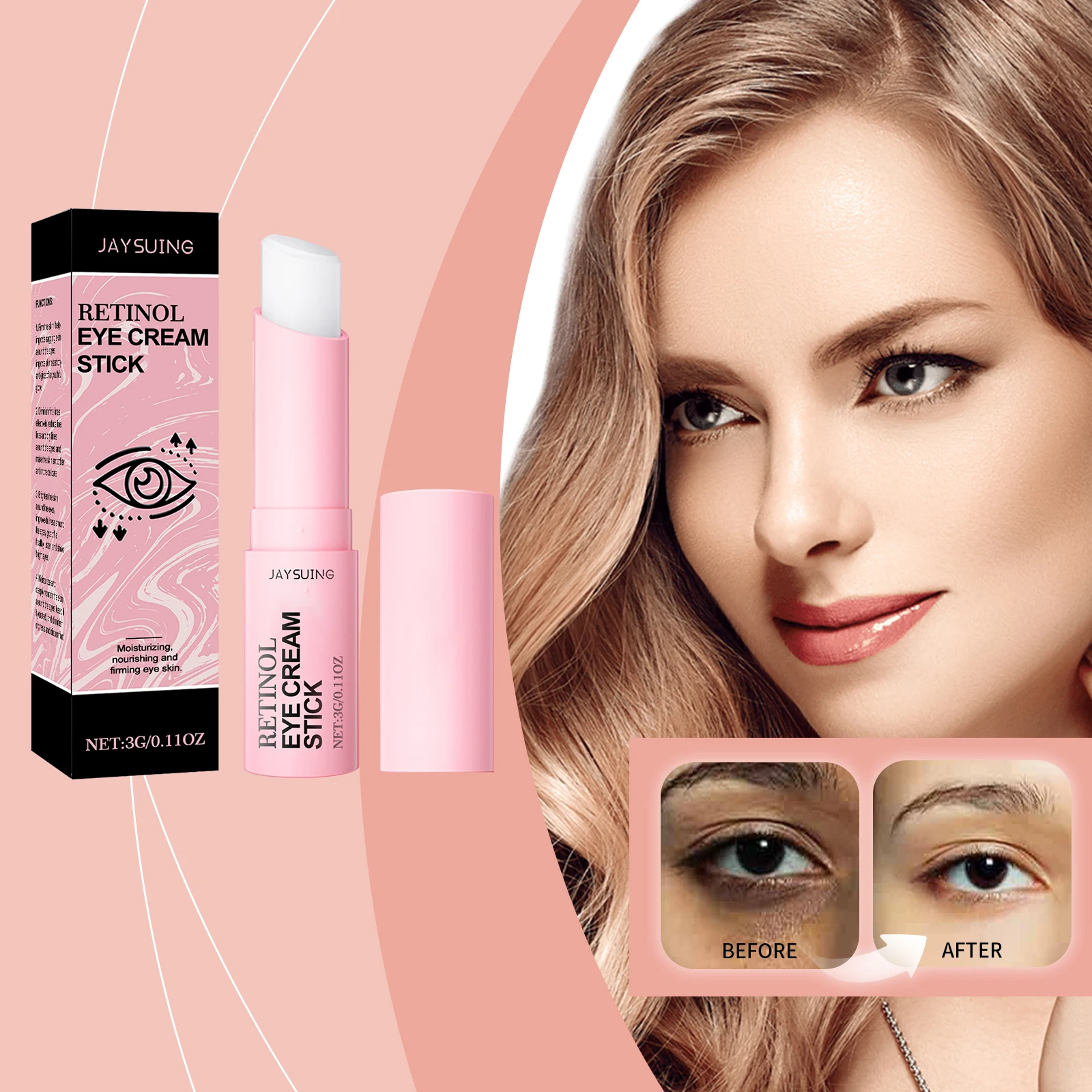 الريتينول ثبات كريم عين عصا المضادة للتجاعيد الخطوط الدقيقة مكافحة الهالات السوداء مكافحة الشيخوخة ترطيب ثبات وتفتيح البشرة