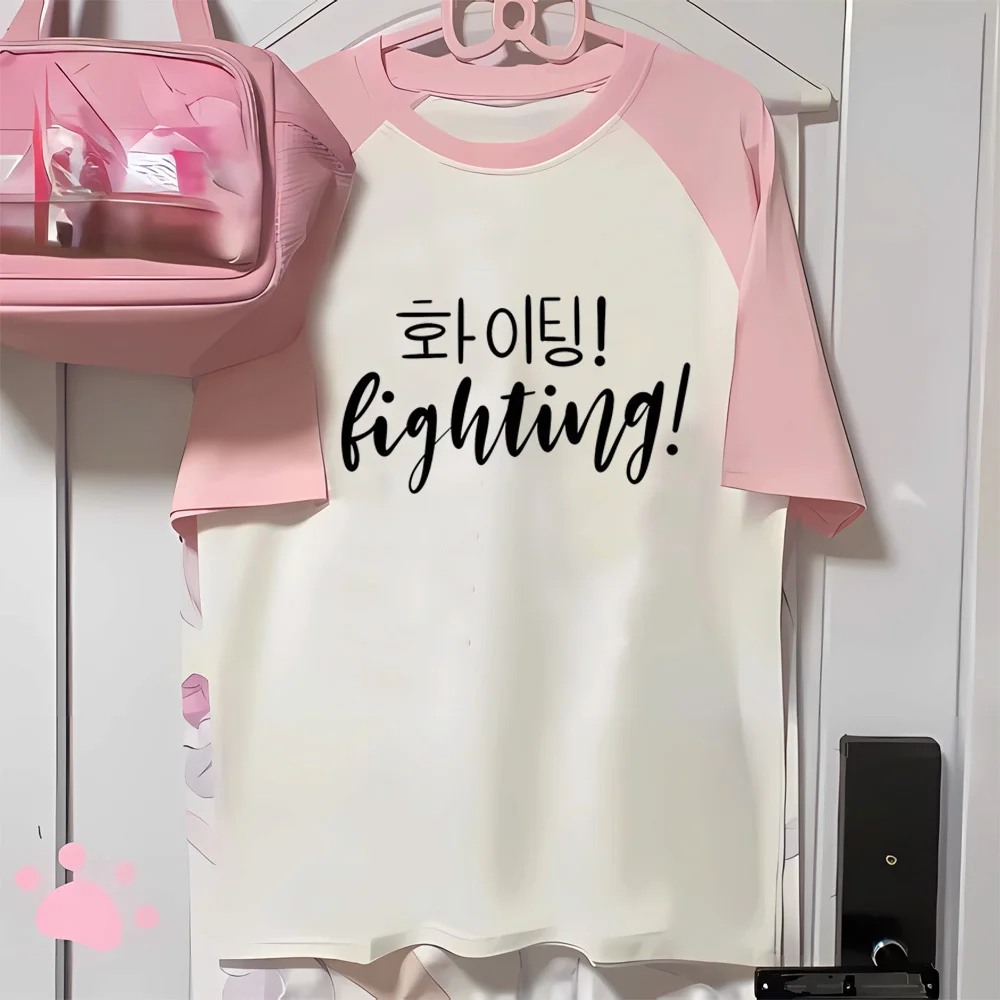 

Korean Printed t-shirt girl Pastel University Pop Culture aesthetic korean clothes Digital tshirt Digital Trendy Grunge graphic