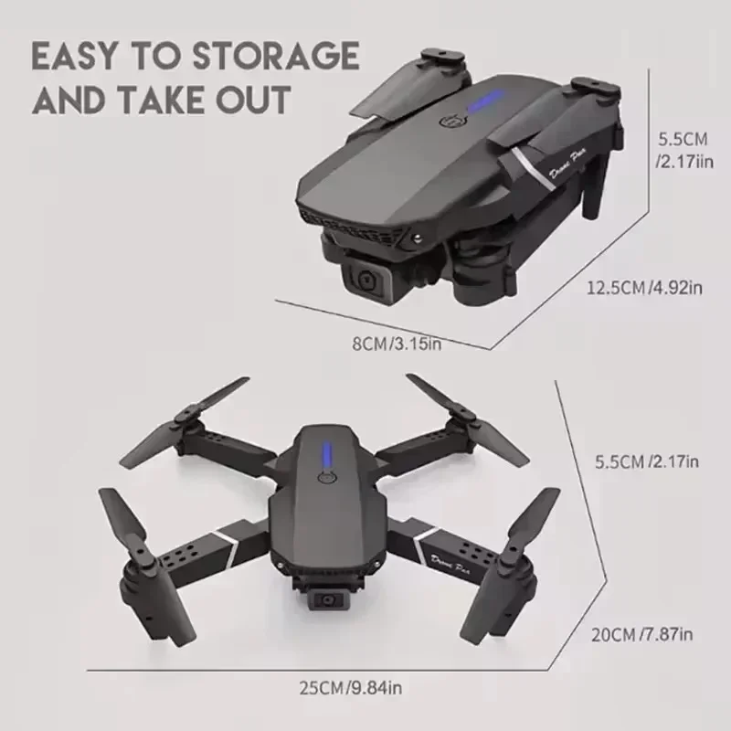 طائرة بدون طيار E88Pro RC قابلة للطي مع كاميرا احترافية مزدوجة الدقة 8K 1080P زاوية واسعة WIFI FPV طائرة هليكوبتر الارتفاع عقد  #4