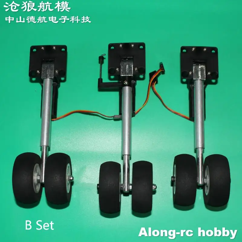 Pièces de modèles RC 220g, train d'atterrissage rétractable avec deux roues pour avion de loisir RC de 2 à 3.5kg, avion de chasse à monter soi-même