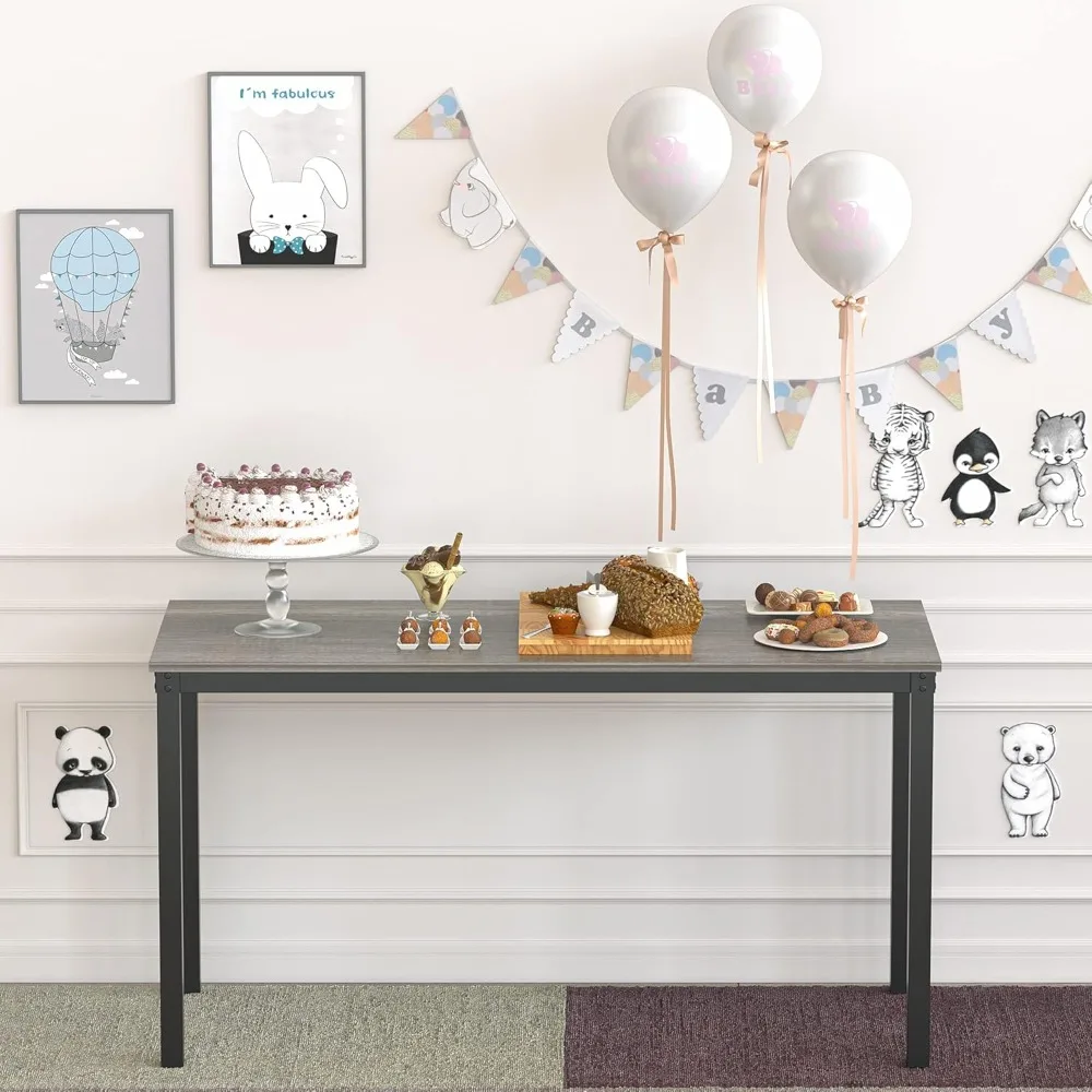 مكتب كمبيوتر/طاولة طعام مكتب مكتب محطة عمل قوية للكتابة للمكتب المنزلي (55.11، بلوط أسود) #5