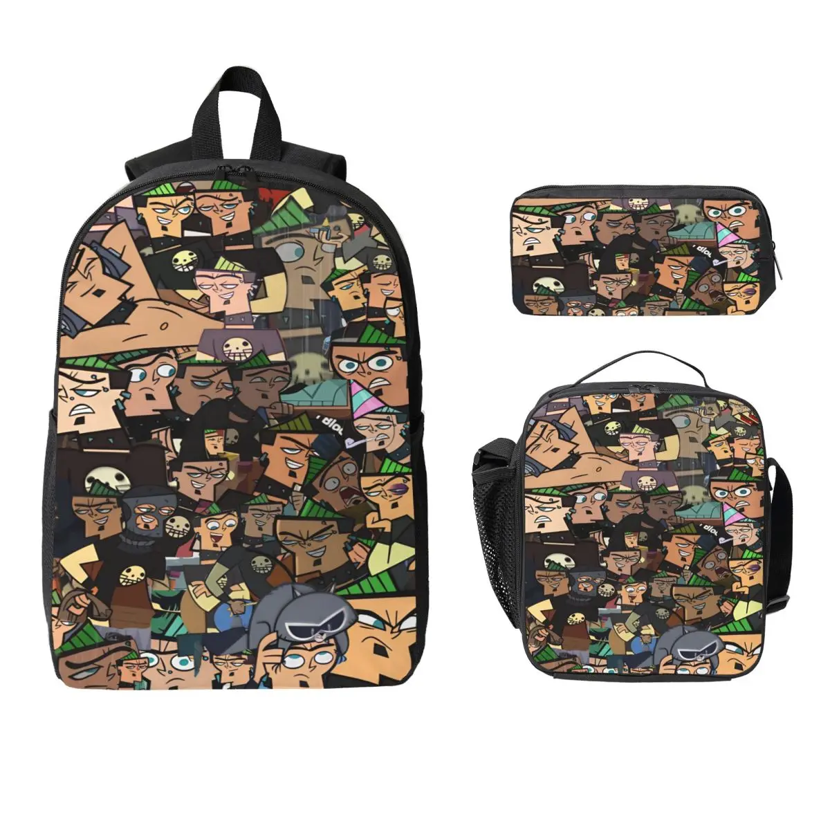 3Pcs Totals Dramas merch Backpack Set for Girls Boys Pencil Boxes Bookbag Sets with Lunch Box For School Students Knapsack