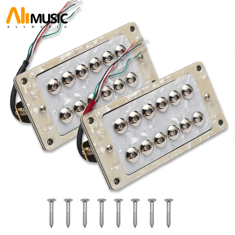 

White Pearl Electric Guitar Humbucker Adjustable Screw Dual Coil 6String Electric Guitar Coil Splitting Pickup N7.5K/B15K Output