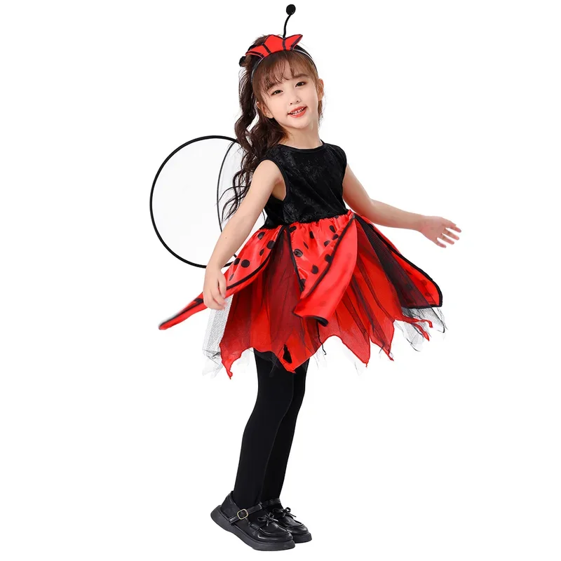 EE01 Girls Lovely Animal Bee And Ladybug Cosplay Dress Up Kids Halloween Carnival Party Performance Costumes As Gifts&0Ww