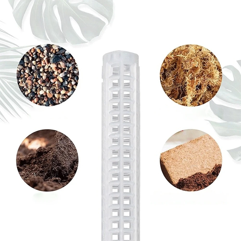 Stackable Plastic Moss Poles Kit with Reinforced Corners Fixed Ties and Plant Labels for Monstera Pothos Philodendron Support