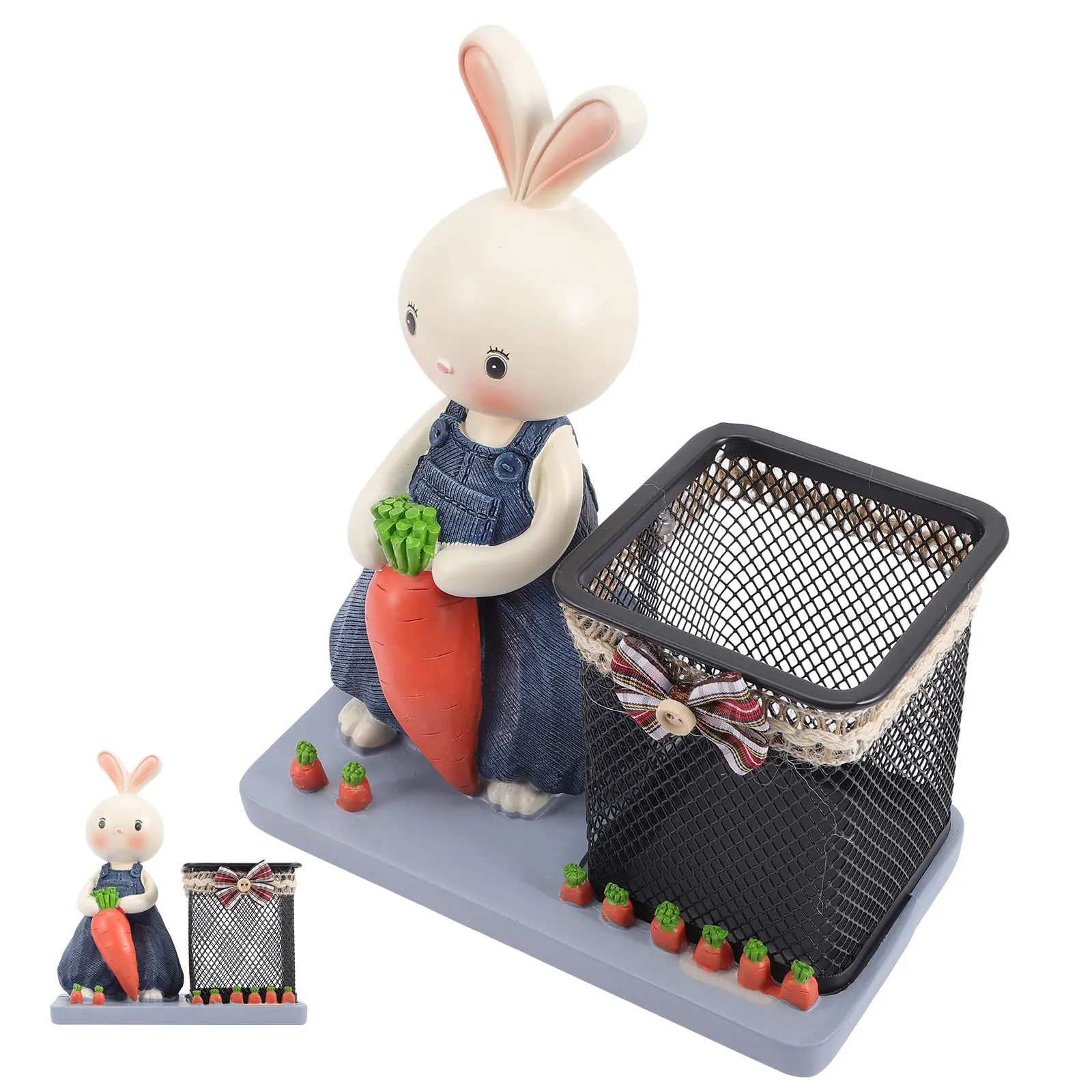 

Adorable Rabbit Pen Holder Multi-Function Desk Organizer for Stationery Makeup Sundries Storage Desktop Decoration Accessory