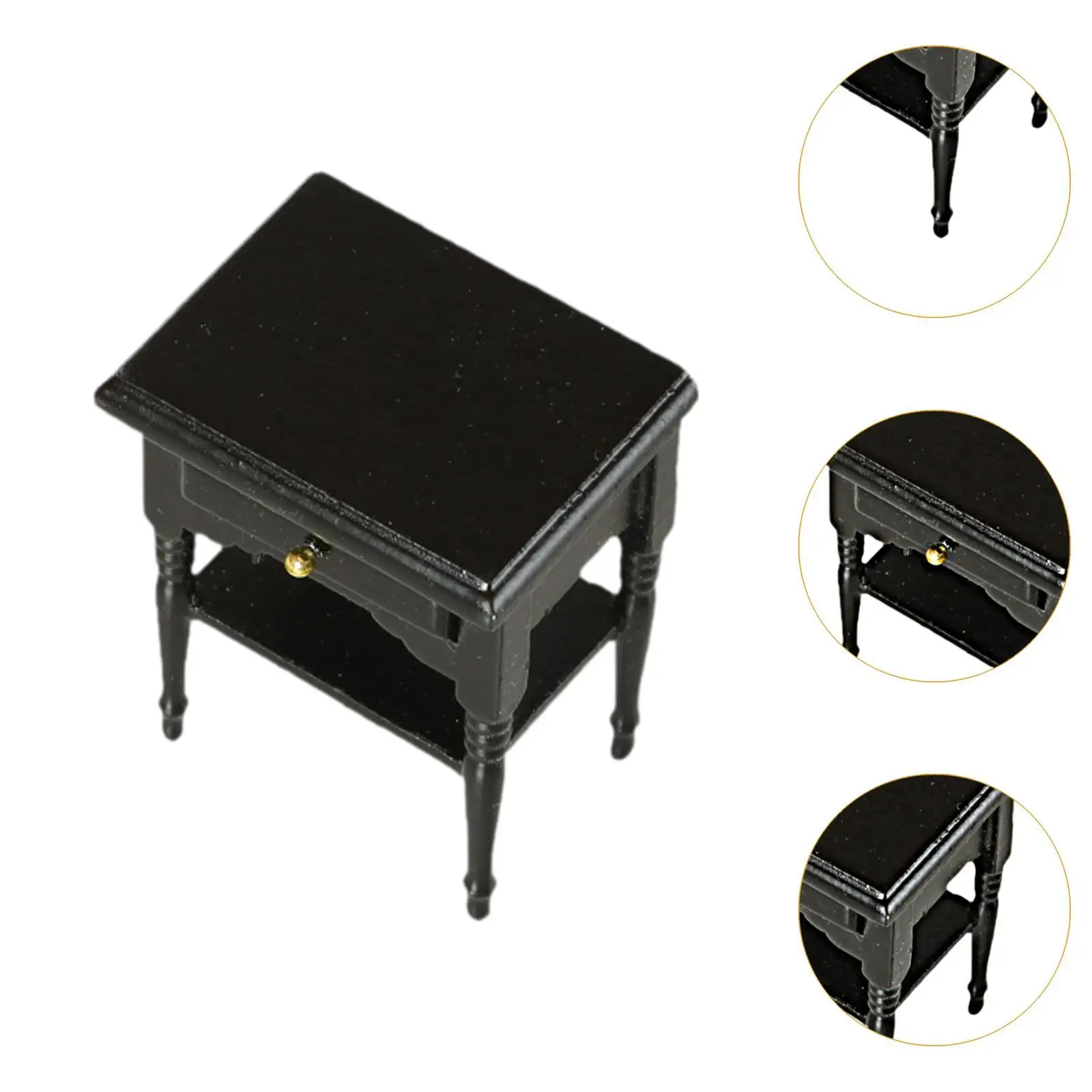 1 12 poppenhuis miniatuur houten nachtkastje slaapkamerkast mini-meubeldecor voor doe-het-zelf poppenhuisaccessoires