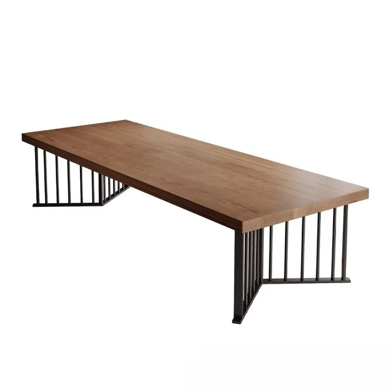 Large multi-person meeting light luxury table staff training table solid wood