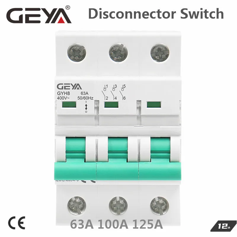 GEYA GYH8 Three Phase Main Switch 63A 100A 125A Isolating switch for Home or Industrial Use Circuit Breaker 400V